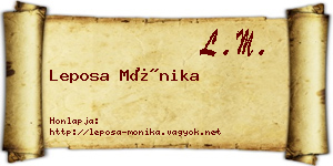 Leposa Mónika névjegykártya